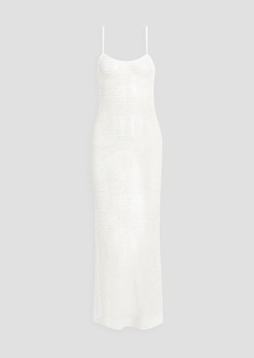 Anna Sui - Crystal-embellished fishnet maxi dress - White - M