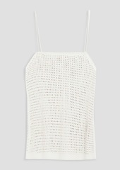 Anna Sui - Crystal-embellished fishnet top - White - M