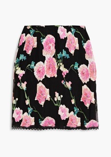 Anna Sui - Embellished tulle mini skirt - Black - US 8