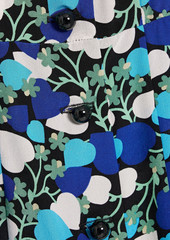 Anna Sui - Floral-print silk-crepe mini dress - Blue - US 8