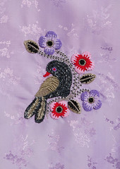 Anna Sui - Lace-trimmed embellished satin-jacquard mini slip dress - Purple - US 12