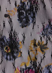Anna Sui - Layered floral-print crepe de chine and lace mini dress - Purple - US 0