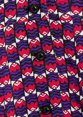 Anna Sui - Printed crepe mini shirt dress - Purple - US 8
