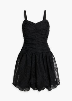 Anna Sui - Ruched lace mini dress - Black - US 8
