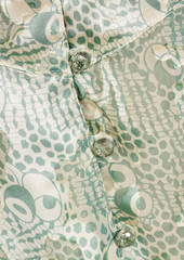 Anna Sui - Ruffle-trimmed printed fil coupé midi dress - Green - US 2