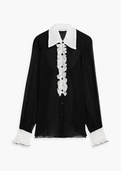 Anna Sui - Ruffled Lyocell-georgette blouse - White - S