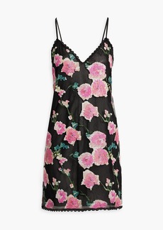 Anna Sui - Sequin-embellished tulle mini dress - Black - US 8