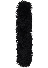 Anna Sui Black Faux Curly Lamb Fur Long Scarf