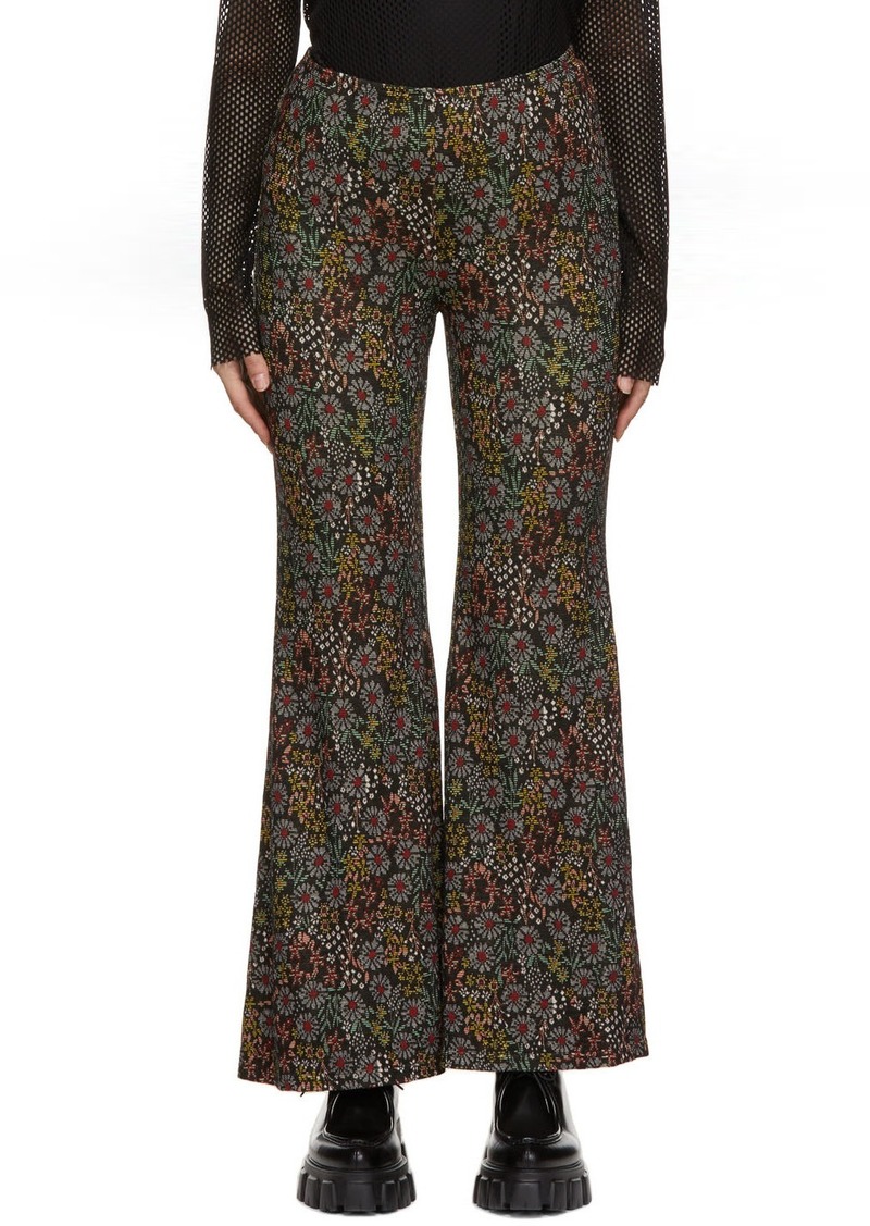 Anna Sui Brown Wonder Flower Trousers