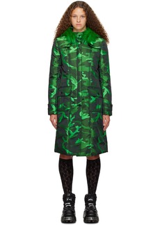 Anna Sui Green Camouflage Coat