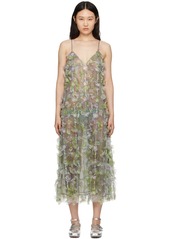 Anna Sui Green Floral Midi Dress