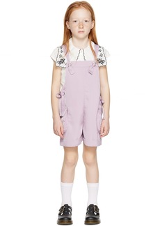ANNA SUI MINI Kids Purple Self-Tie Jumpsuit