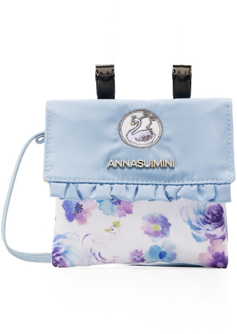 ANNA SUI MINI Kids White & Purple Floral Bag