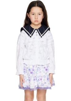 ANNA SUI MINI Kids White Floral Cardigan