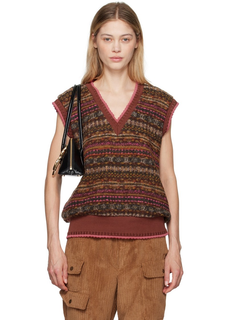 Anna Sui Multicolor Jacquard Vest