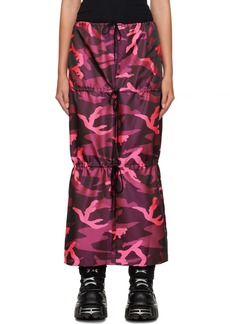 Anna Sui Pink Camouflage Maxi Skirt