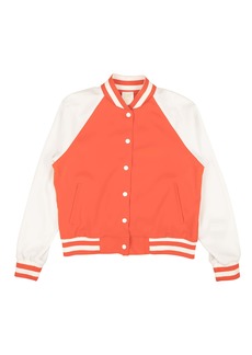 Anna Sui Snap Baseball Jacket - Orange/White