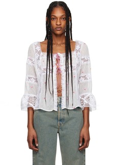 Anna Sui White Cluny Blouse