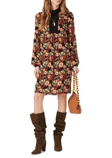 Anna Sui Floral Peasant Sleeve Shift Dress