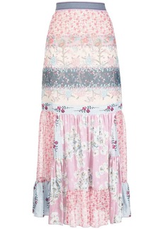 Anna Sui patchwork floral-print maxi skirt