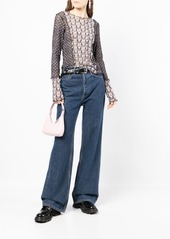 Anna Sui patchwork semi-sheer top