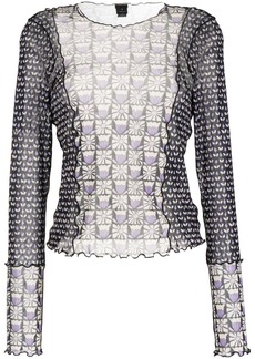 Anna Sui patchwork semi-sheer top