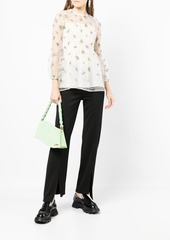 Anna Sui sheer floral-embroidered blouse
