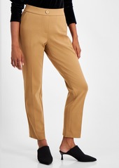 Ak Anne Klein Petite Mid-Rise Pull-On Straight-Leg Pants - Vicuna