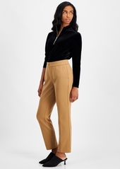 Ak Anne Klein Petite Mid-Rise Pull-On Straight-Leg Pants - Vicuna