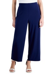 Ak Anne Klein Petite Mid Rise Pull-On Cropped Wide Leg Pants - Distant Mountain
