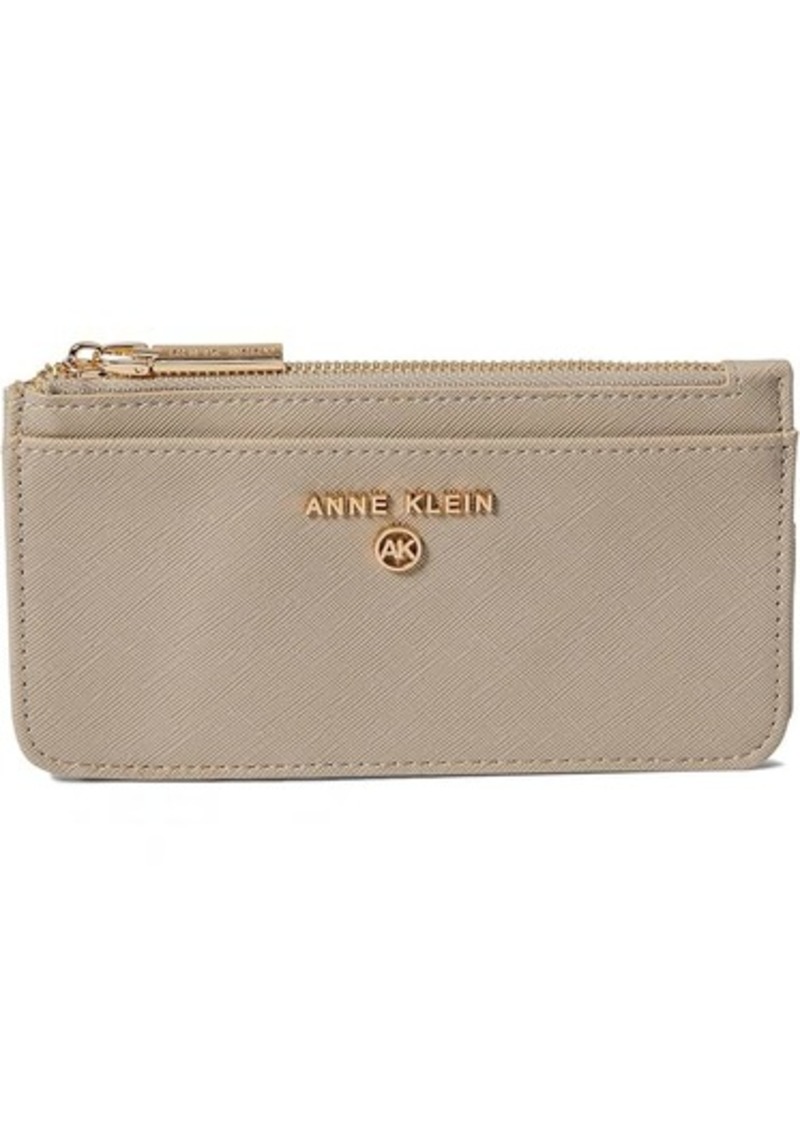 Anne Klein Ak Top Zip Pouch With Logo