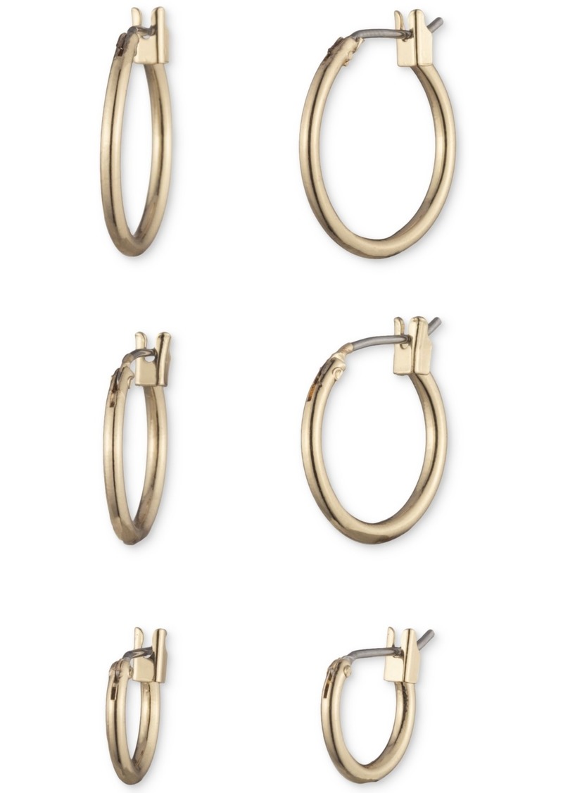 Anne Klein 3-Pc. Set Extra-Small & Small Hoop Earrings - Gold