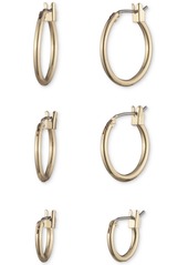 Anne Klein 3-Pc. Set Extra-Small & Small Hoop Earrings - Silver