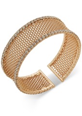 Anne Klein Boxed Gold-Tone Crystal Mesh Cuff Bracelet - Crystal