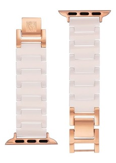 Anne Klein Ceramic & Stainless Steel Apple Watch® Bracelet Band in Rose Gold/Pink at Nordstrom