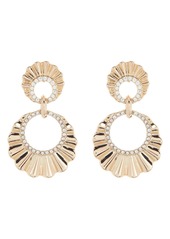 Anne Klein Crystal Ruffle Link Drop Earrings in Gld/Cry at Nordstrom Rack