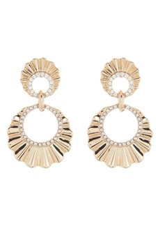 Anne Klein Crystal Ruffle Link Drop Earrings in Gld/Cry at Nordstrom Rack