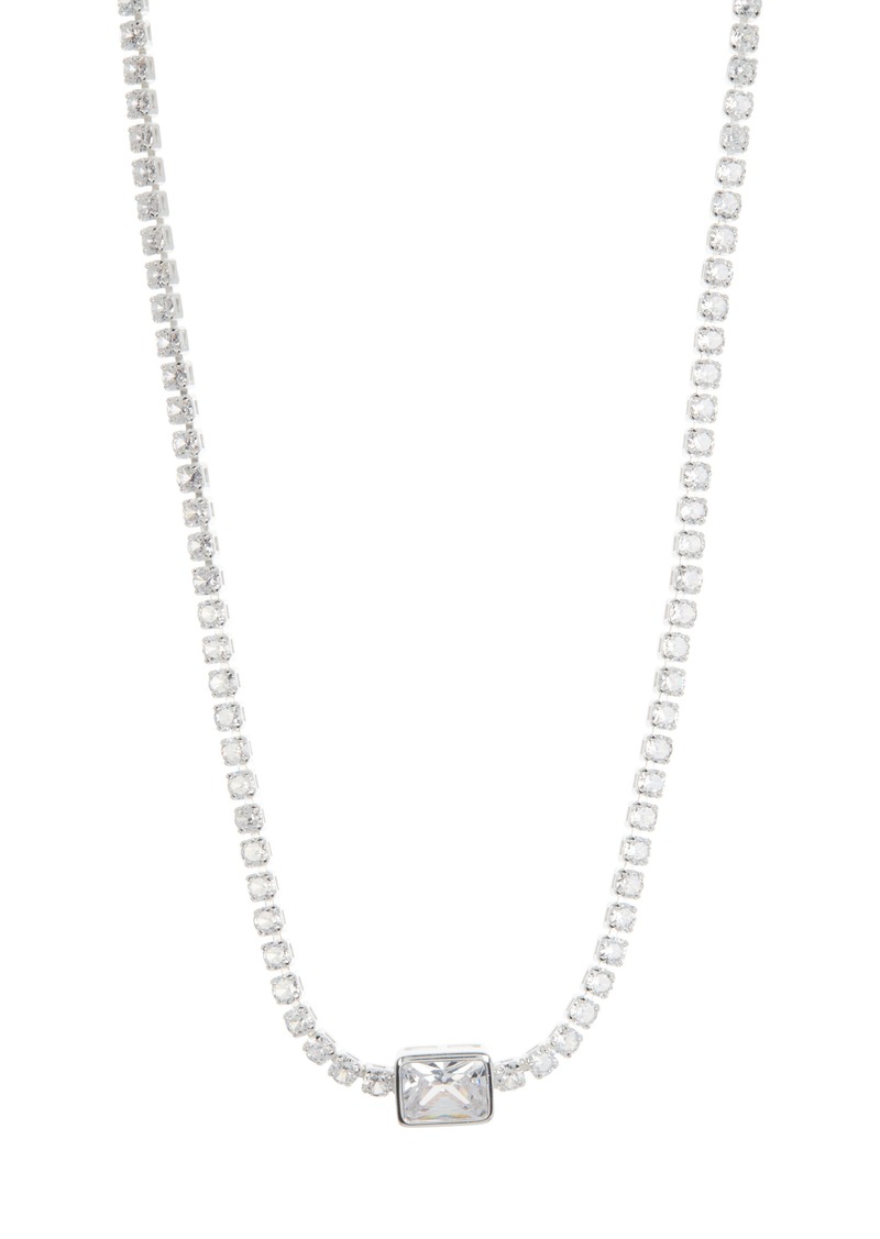 Anne Klein Cubic Zirconia Tennis Necklace in Silver/Crystal at Nordstrom Rack