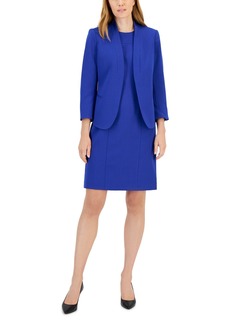 Anne Klein Executive Collection Shawl-Collar Sleeveless Sheath Dress Suit, Created for Macy's - Royal Sapphire