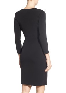 Anne Klein Faux Wrap Jersey Dress in Black at Nordstrom