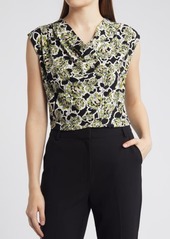 Anne Klein Floral Cowl Neck Sleeveless Top