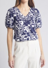 Anne Klein Floral Puff Sleeve T-Shirt