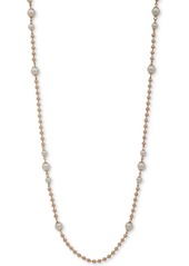 "Anne Klein Gold-Tone & Imitation Pearl Beaded Strand Necklace, 42"" + 3"" extender - Crystal"