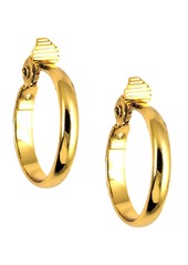 "Anne Klein Gold-Tone 1.2"" Medium Width Hoop E-z Comfort Earrings - Gold"