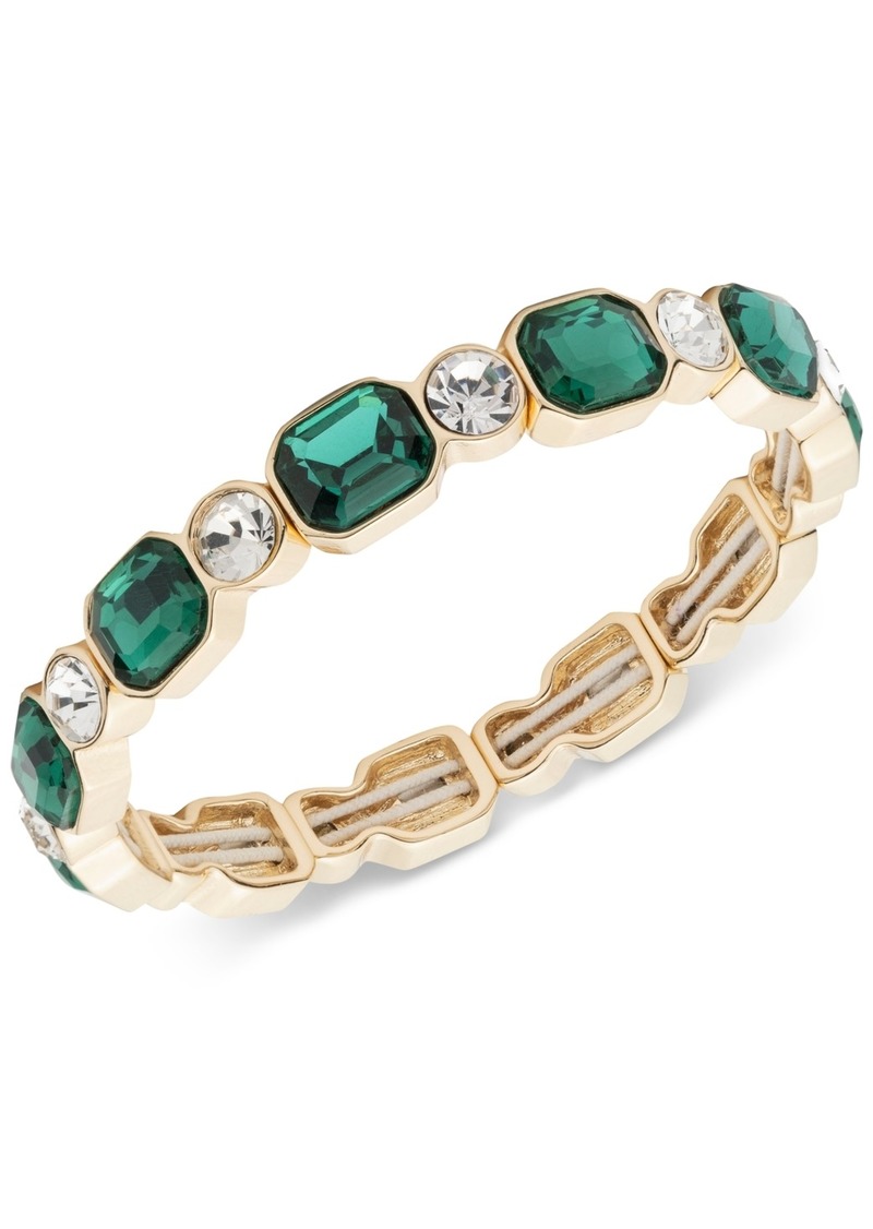 Anne Klein Gold-Tone Bright Stone Stretch Bracelet - Green