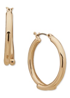 "Anne Klein Gold-Tone Bypass Round Hoop Earrings, 1"" - Gold"