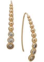 Anne Klein Gold-Tone Crystal Bead & Stone Threader Earrings - Crystal