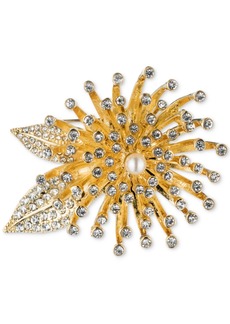 Anne Klein Gold-Tone Crystal Flower Burst Pin, Created for Macy's - Gold