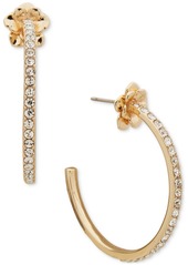 Anne Klein Gold-Tone Crystal Flower C Hoop Earrings - Crystal