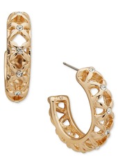 "Anne Klein Gold-Tone Crystal Mesh C Hoop Earrings, 3/5"" - Crystal"